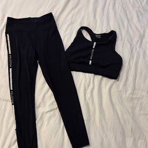 Peloton Black Leggings and Sports Bra Set